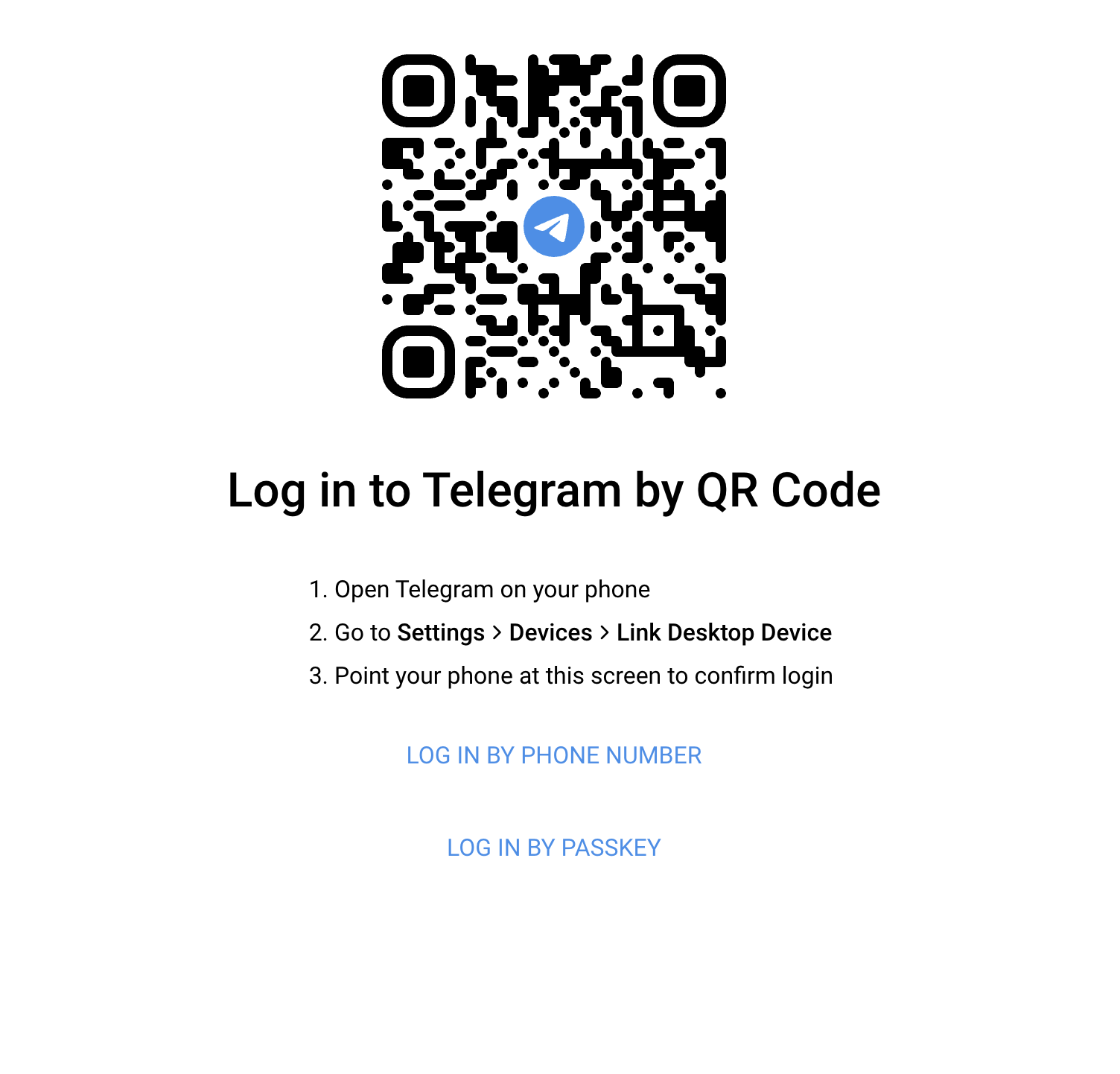 Telegram Web - Login by QR Code