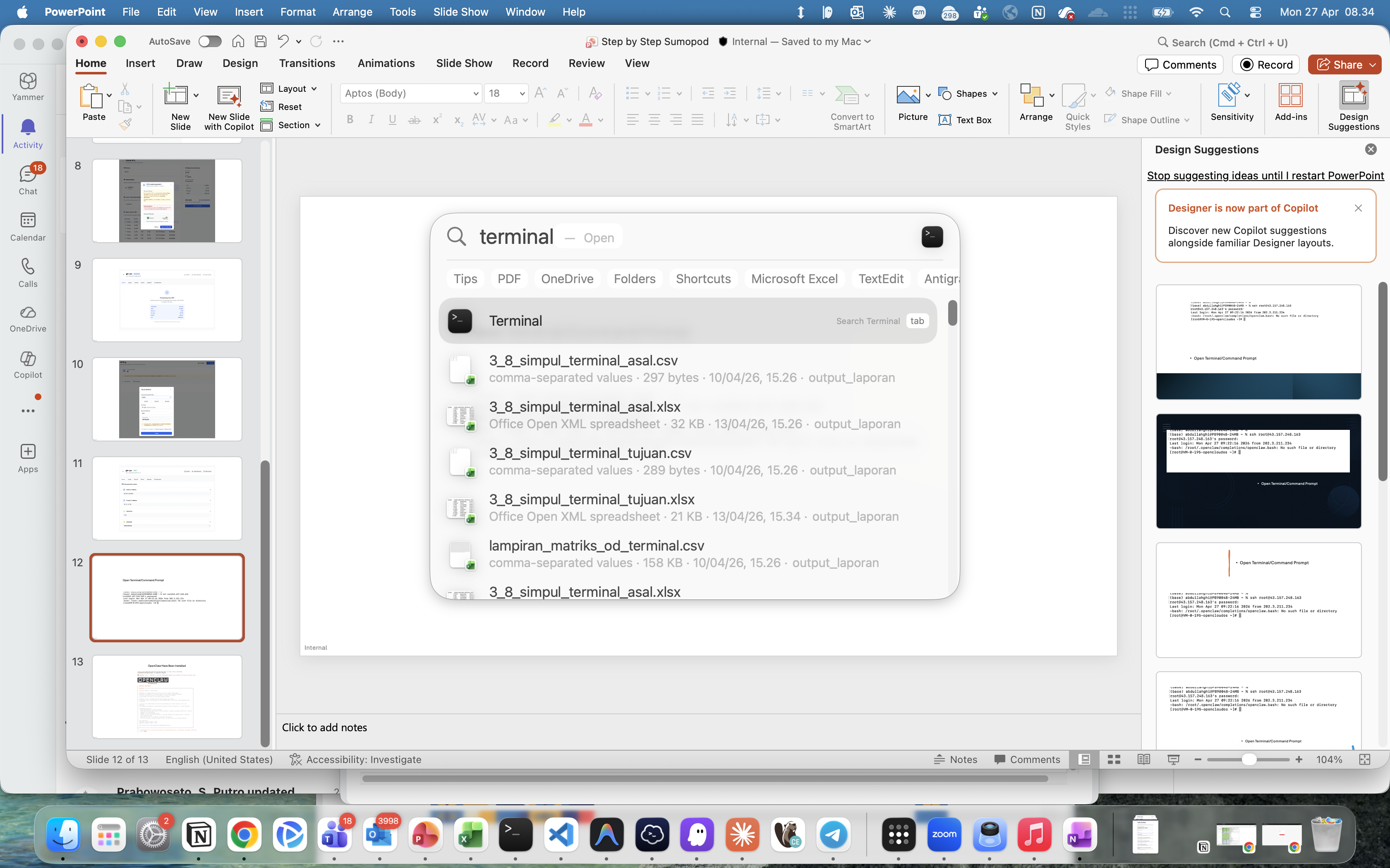 macOS Spotlight - Terminal